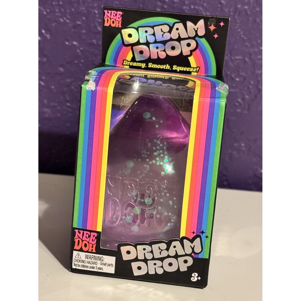 Nee Doh Dream Drop Purple Glitter Authentic New Sensory Fidget